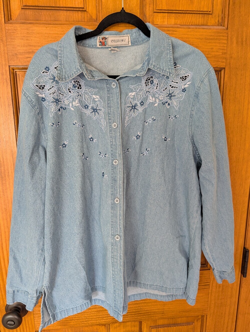 Vintage Embroidered Denim Shirt